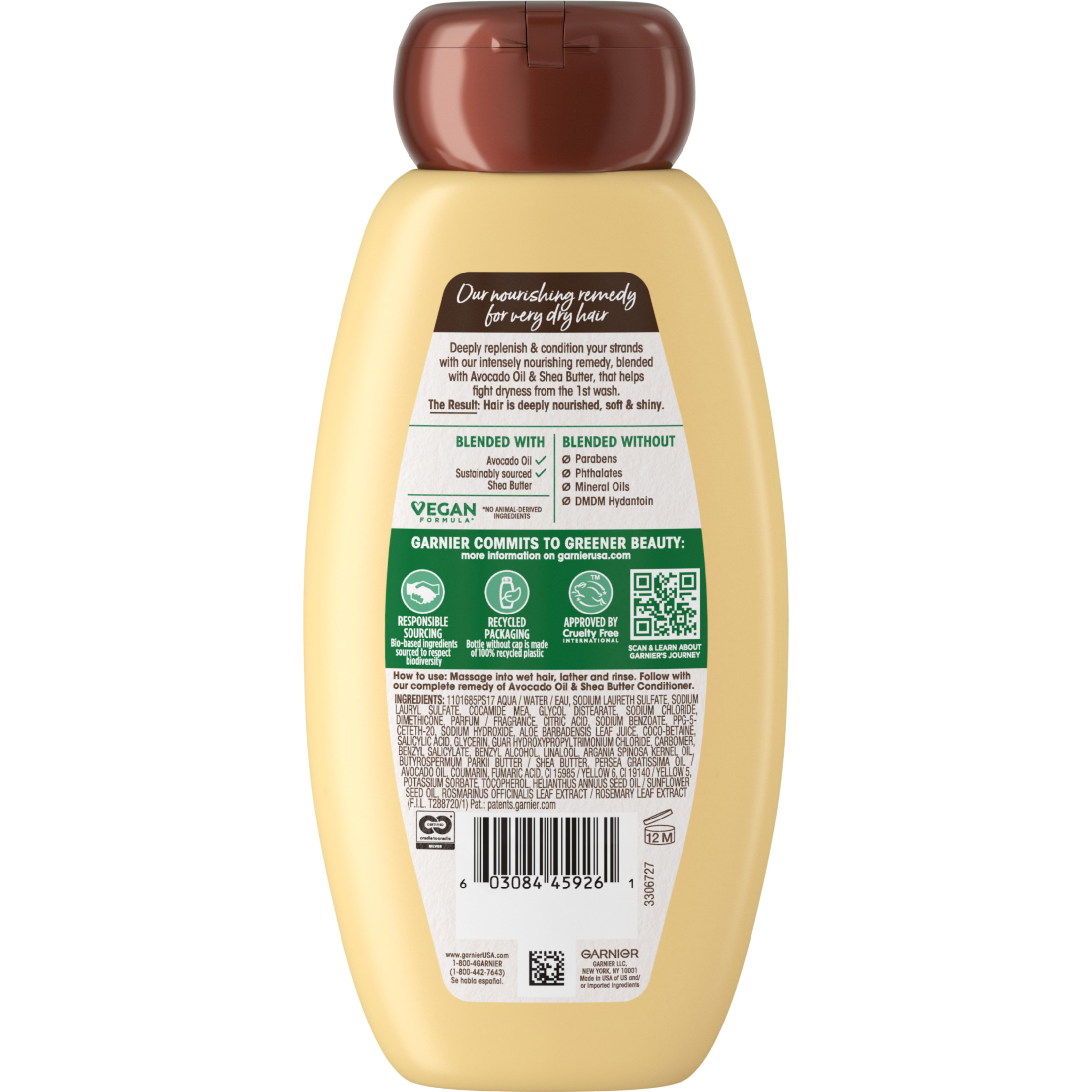 Garnier Whole Blends Nourishing Shampoo with Avocado Oil and Shea Butter, 12.5 fl oz - image 2 of 8