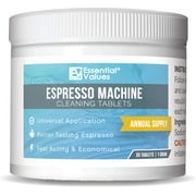 Espresso Machine Cleaning Tablets (30 Count) For Jura, Breville, Miele and others by Essential Values, Made in USA