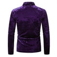 thumbnail image 5 of NoxwB Men's Vintage Metallic Velvet Solid Color Slim Fit Pullover Casual Nightclub Party Prom T-Shirt Mock Turtleneck Long Sleeve Base Shirt Purple S, 5 of 7