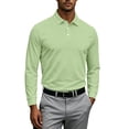 thumbnail image 4 of Sewkxo Men's Polo Shirts Long Sleeve Golf Polo Shirts for Men Breathable Polos Casual Collared Shirts,Mint Green M, 4 of 7