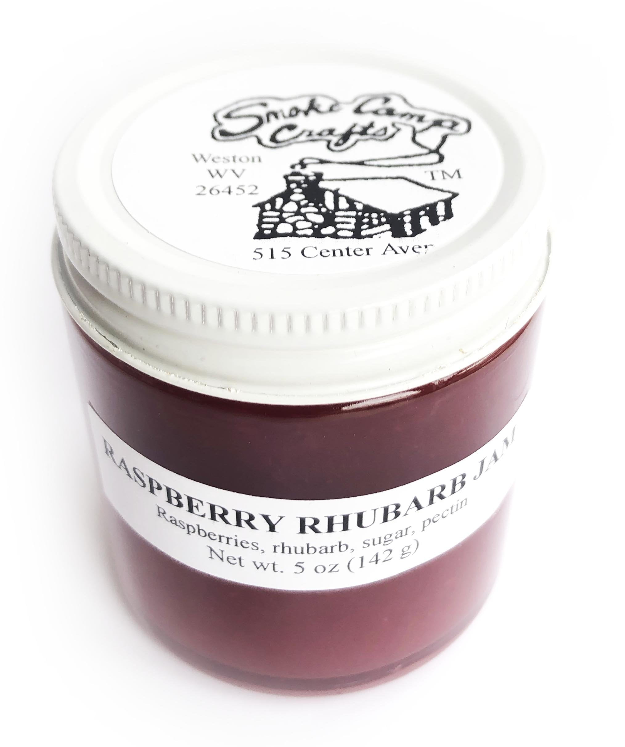 Raspberry Rhubarb Jam, 5 oz Craft, Gourmet, Unusual Jams & Jellies Made in West Virginia, USA