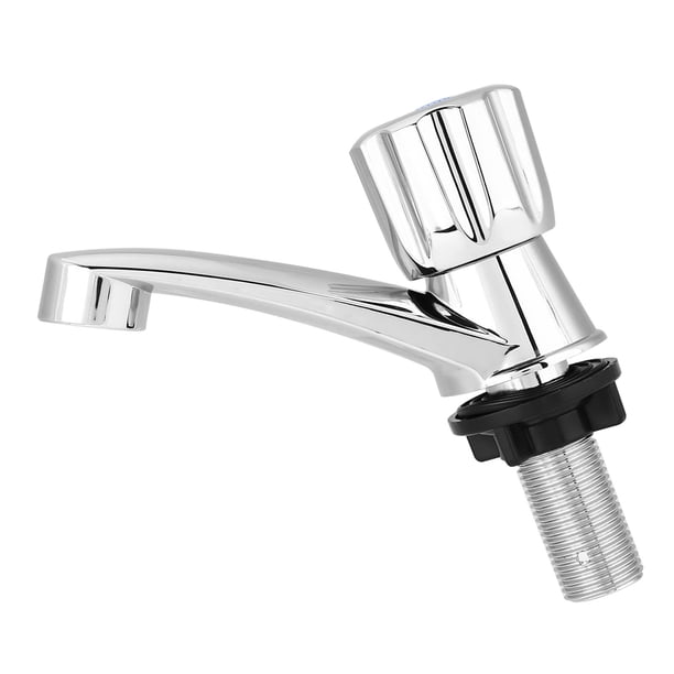 Grifo De Agua Fría Simple Cromado ABS, Manija De 1/4 De Vuelta, Conexión De Rosca G1/2, Para Lavabo, Fregadero De Agua Y Más, Hecho De ABS De Primera