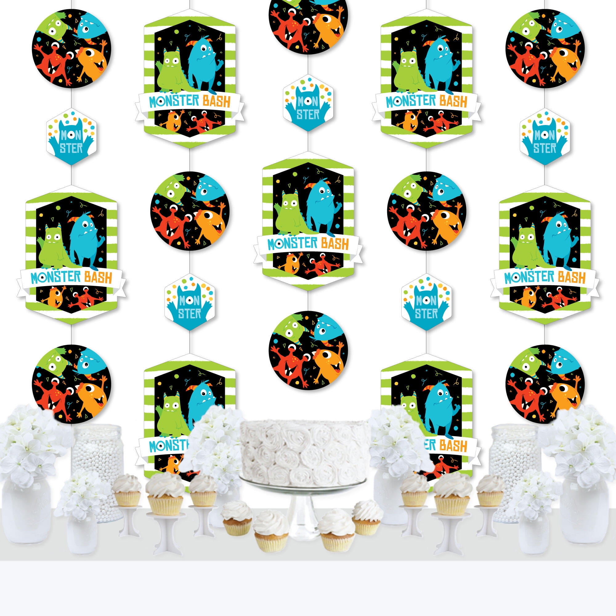 Big Dot Of Happiness Monster Bash Little Monster Birthday Party Or Baby Shower Diy Dangler Backdrop Hanging Vertical Decorations 30 Pieces Walmart Com