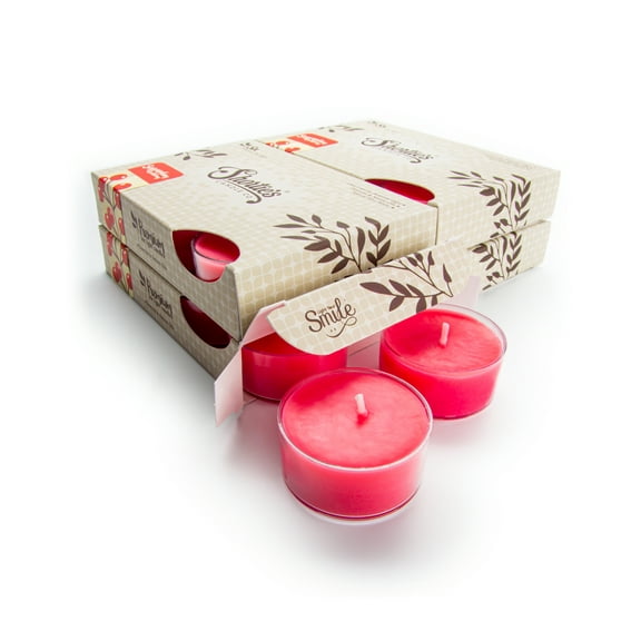 Sugarplum Cranberry Tealight Candles Bulk Pack - 24 Pink Premium Scented Tea Lights - Shortie's Candle Company