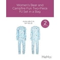 thumbnail image 2 of MeMoi Women's Bear and Campfire Fun Two-Piece PJ Set in a Bag - Womens - Female, L, Sky Blue, 2 of 9