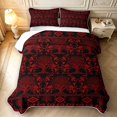 thumbnail image 2 of Homewish Aztec Tree Of Life Twin Quilt Set,Vintage Botanical Twin Coverlet Set,Red Black,Black Reversible,2 Pieces, 2 of 7