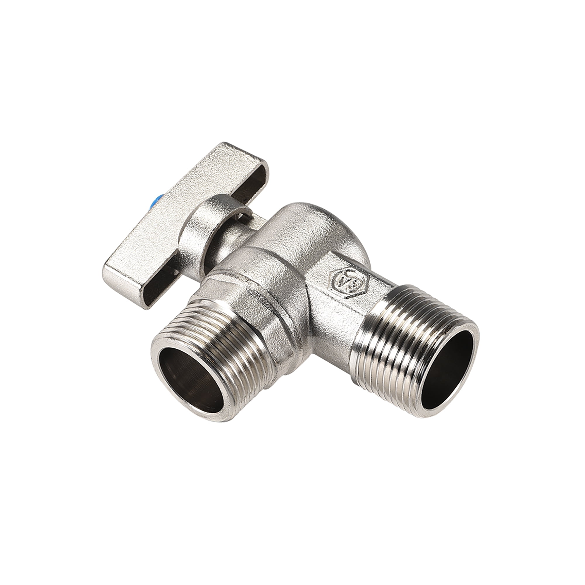 uxcell Angle Valve Cold Water Valve G1//2 G3//4 Male Thread 2 Ways T-Handle Nickel Plated Brass with Ornament Cover