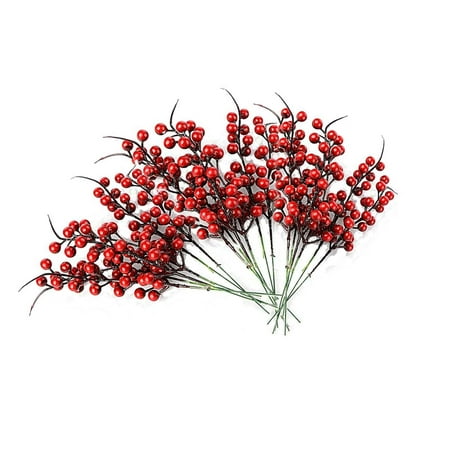

Holzlrgus Red Berries 30 Pack Artificial Red Berry Stems for Christmas Tree Decorations Crafts Holiday and Home Decor 10.2 Inch
