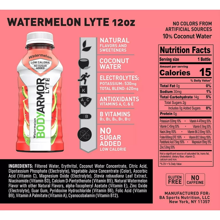 Body Armor Nutrition Facts  