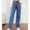 Blue, variant on Ynynloco Straight Leg Jeans for Women,Mid Waisted Straight Leg High Stretchy Causal Baggy Wash Denim Jeans, Microelastic Boyfried Denim Pants