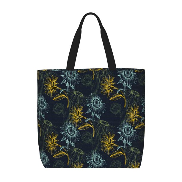 Fotbe Sunflowers Bolsa Tote con Estampado para Mujer, Bolsos con Cremallera, Bolsa de Hombro Casual de Gran Capacidad con Bolsillos Internos