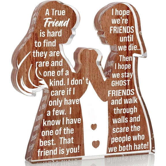 Friend Birthday Gifts for Women Friendship Best Friend Christmas Ideas Soul Sister Female Bestie BFF, Valentines Unique Gifts Friends Forever Inspirational Cheer up Thank You Friend Plaque