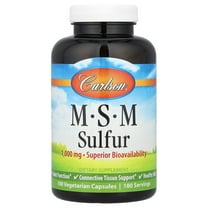 Carlson MSM Sulfur, 180 Vegetarian Capsules