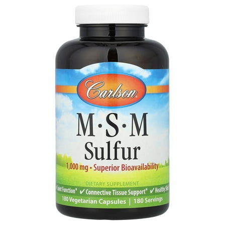 Carlson MSM Sulfur, 180 Vegetarian Capsules