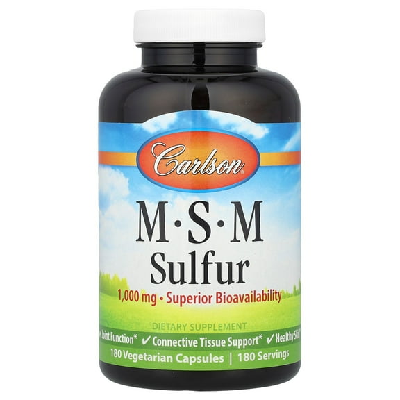 Carlson MSM Sulfur, 180 Vegetarian Capsules
