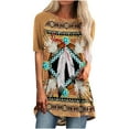 thumbnail image 2 of GaThRRgYP Summer Tops for Women,Plus Size Tops Short Sleeve,Women Causal Short Sleeves Crewneck Print Blouse Pullover Tops Shirt, 2 of 8