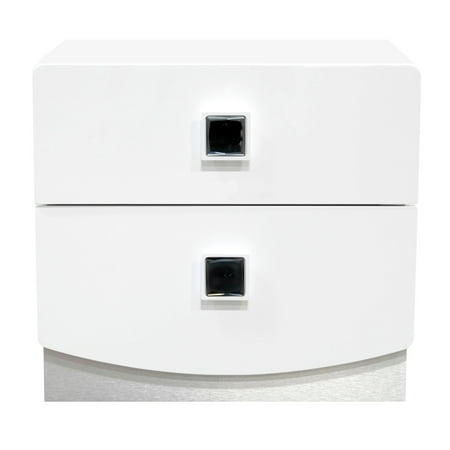 Best Master Furniture France 2 Drawer White Lacquer