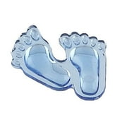 144 baby feet Footprint Acrylic Charm capias appliques decoration embellishment - Blue 1.25 x 1.0