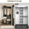 thumbnail image 5 of Homieasy Freestanding Closet System with Suitcase Storage, 40 Inches Stand-alone Wardrobe with 2 Wood Drawers, 80'' Height Adjustable Cloth Garment Rack, Walk-in Closet with Hanging Rod, Black, 5 of 8