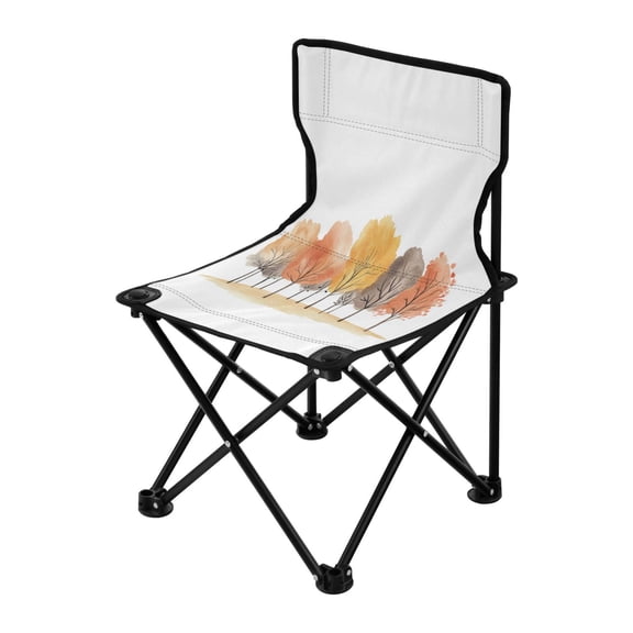Outdoor Folding Chair 14.46x14.46x22.83 Inches, Camping Folding Chair Easy to Carry Ideal for Outdoor Picnics Camping Park Fishing Beautiful Orange Trees