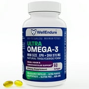 WellEndure Ultra Omega-3 Mini Size – 60 Softgels, 970 mg EPA & DHA for Heart & Brain Health