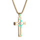 thumbnail image 2 of Collar Hombre de Cruz LUCKMAN, Acero Inoxidable y Zirconia Cúbica, Modelo Pier dorado UNITALLA, 2 of 6