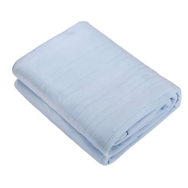 Blue Electric Heated Blanket, Double Control Warming Mattress Pad With Zoning Temperature, Auto Shutoff And Polyester Material For Bed, Sofa, Winter Use 61.81X83.86X9.84In 4.92Lb