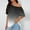 Black, variant on QUNYINEY Shirts for Women Trendy Off Shoulder Gradient Casual Crew Neck Tops Pullover Short Sleeve Loose Shirts
