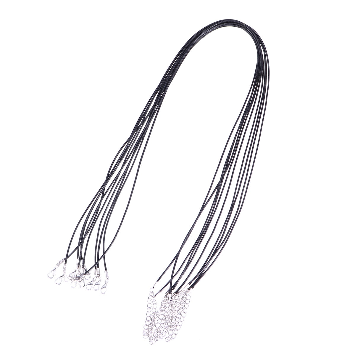 Genuine Black Leather Braided Necklace Pendant Cord 925 Sterling Silver 14  Inch