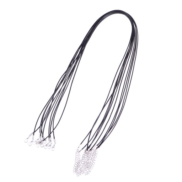 FESTFENDS 10Pcs Adjustable Length Jewelry Cord Black Waxed Polyester Necklace for