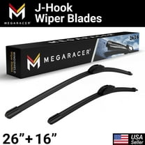 Mega Racer (2 Pack) 26" 16" Windshield Wipers J Hook All-Season Beam Windshield Wiper Blades