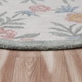 thumbnail image 3 of Ox Bay Talia 4' Round Gray/Ivory Floral Wool Indoor Area Rug, 3 of 7