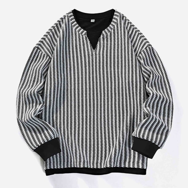 Sudadera sin capucha para hombre, de color liso, deportiva, de moda, holgada, con cordón y bolsillo, de manga larga, blusa de poliéster.