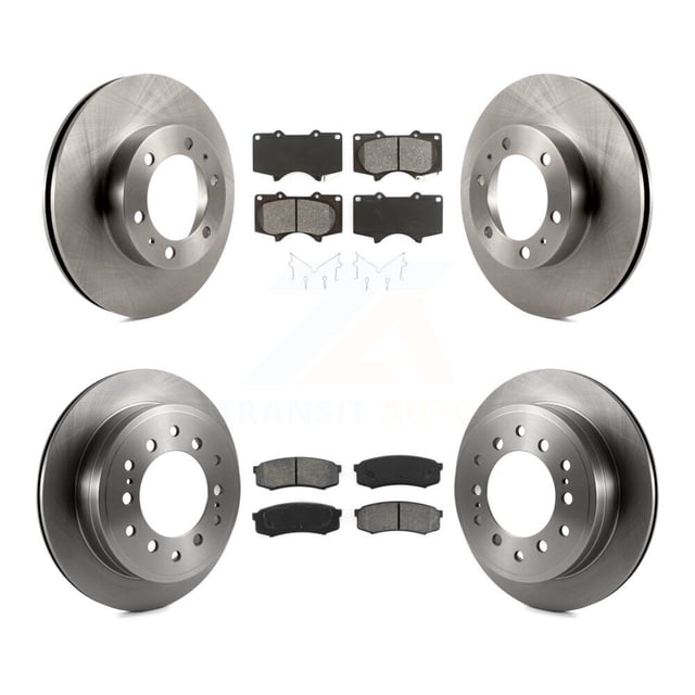 Transit Auto Front Rear Disc Brake Rotors and Semi-Metallic Pads Kit for Car Toyota 4Runner FJ Cruiser K8S-101411