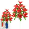 thumbnail image 3 of 1 Pcs Artificial Lilies Flowers, Faux Lily Flowers, Fake Lily Artificial Flower Wedding Party Decor Bouquet Home Hotel Office Garden Craft Art Decor 20", 3 of 9