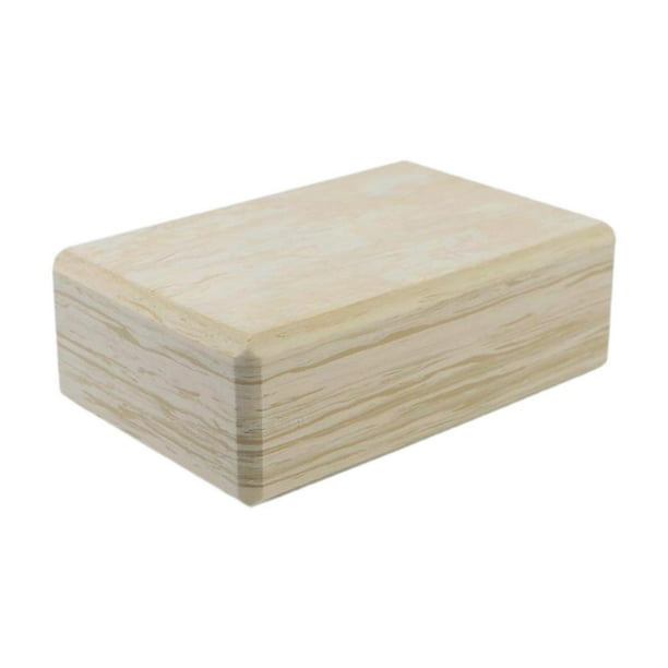 Bloques de espuma para yoga de alta densidad con bordes biselados. Accesorios para gimnasio. Beige