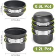 thumbnail image 2 of Camping Cookware Set, 5PCS Durable Aluminum Camping Cookware Set, Complete Camping Utensils, Green, 2 of 4