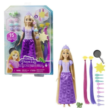 Disney Princess Fairy-Tale Hair Rapunzel Fashion Doll with 2 Color-Change Hair Extensions