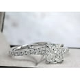 thumbnail image 3 of 3Ct Cushion Cut Lab Created Diamond Valentine Gift Bridal Set Her Ring 14K White Gold Plated Silver, 3 of 4