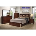 thumbnail image 5 of Bedroom Furniture 1pc Eastern King Size Bed Shelves HB Under Bed Storage Drawers Cherry Veneer Modern, 5 of 5