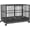 48.4"L x 29.1"W x 34.6"H, variant on 43" Heavy Duty Dog Crate Metal Cage Kennel with Lockable Wheels, Double Door and Removable Tray, Gray