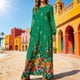 thumbnail image 4 of Vestido con Cuello Redondo de Manga Larga de Gasa Impreso para las Mujeres, Moda de Verano de Primavera Informal Y Elegante, 4 of 5