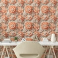thumbnail image 2 of Ambesonne Vintage Floral Peel & Stick Wallpaper for Home, Orange White Flowers, 13"x100", Salmon Pale Tan, 2 of 5