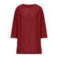 thumbnail image 3 of Babysbule Women's Casual 3/4 Sleeve Round Neck Pullover Top, Lightweight Soft Polyester, Stylish Blouse for Daily Wear, 3 of 6