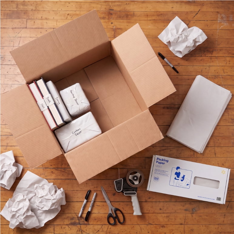 Walmart Unprinted Newsprint Packing Paper 22" x 30" 200 Sheets