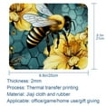 thumbnail image 5 of Bee Printed Square Desk Mat Mousepad, 8.3x9.8 Inch, Non-Slip Rubber Bottom, Suitable for Office and Gaming, 5 of 6