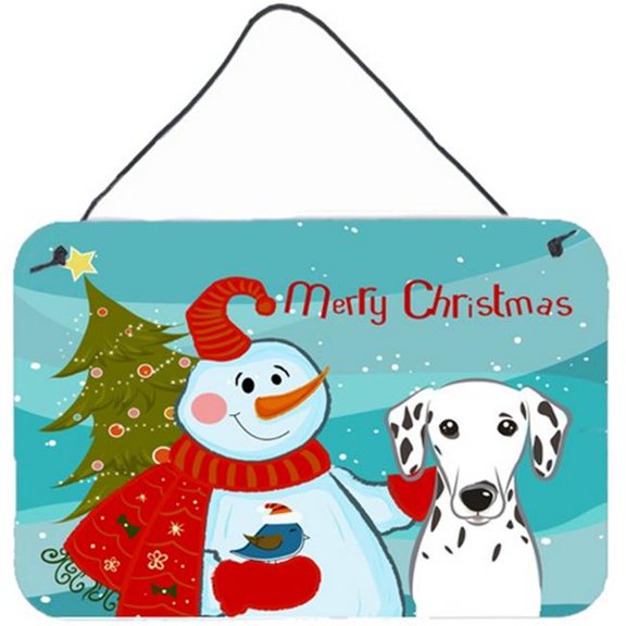 Carolines Treasures BB1830DS812 Snowman With Dalmatian Wall and Door Hanging Prints