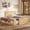 Natural, variant on Mintazer Twin Platform Bed with Pull-Out Trundle, Modern Bookcase Bed with Storage Cabinet, No Box Spring Needed, White