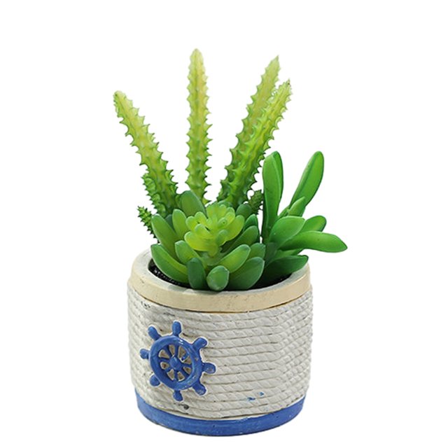 Simulación de bonsais suculentos, adornos creativos, flores artificiales, flores de plástico, suculentas