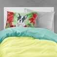 thumbnail image 2 of French Bulldog Black White Poinsettas Fabric Standard Pillowcase, 2 of 2